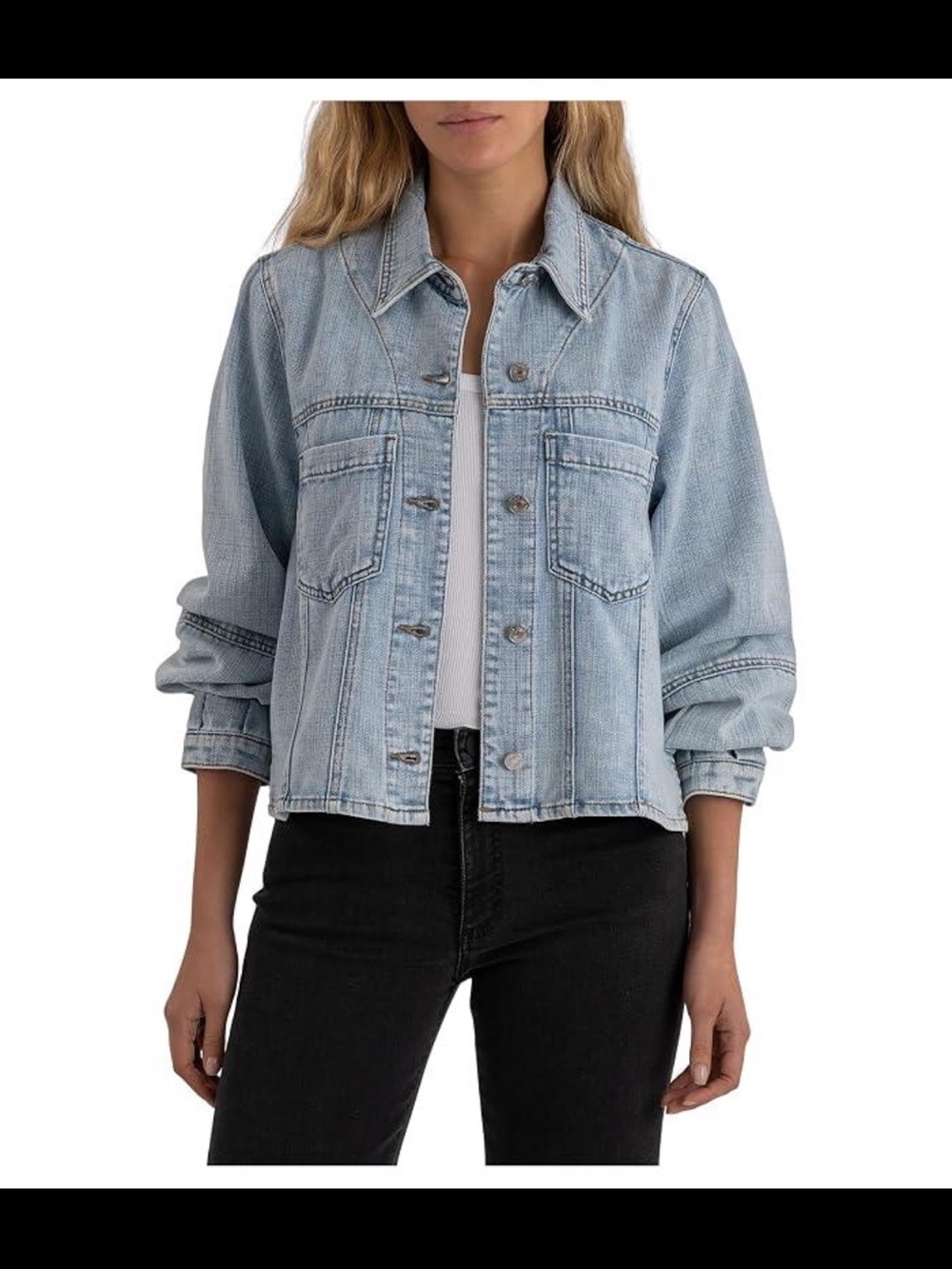 NWOT Kut from the Kloth Bailey Light Blue Denim Button Up - Picture 5 of 5